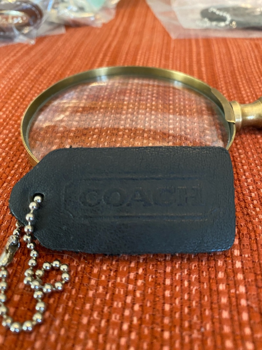 Vintage Coach Black Leather Double sided Cowhide Leatherware Hangtag (003)